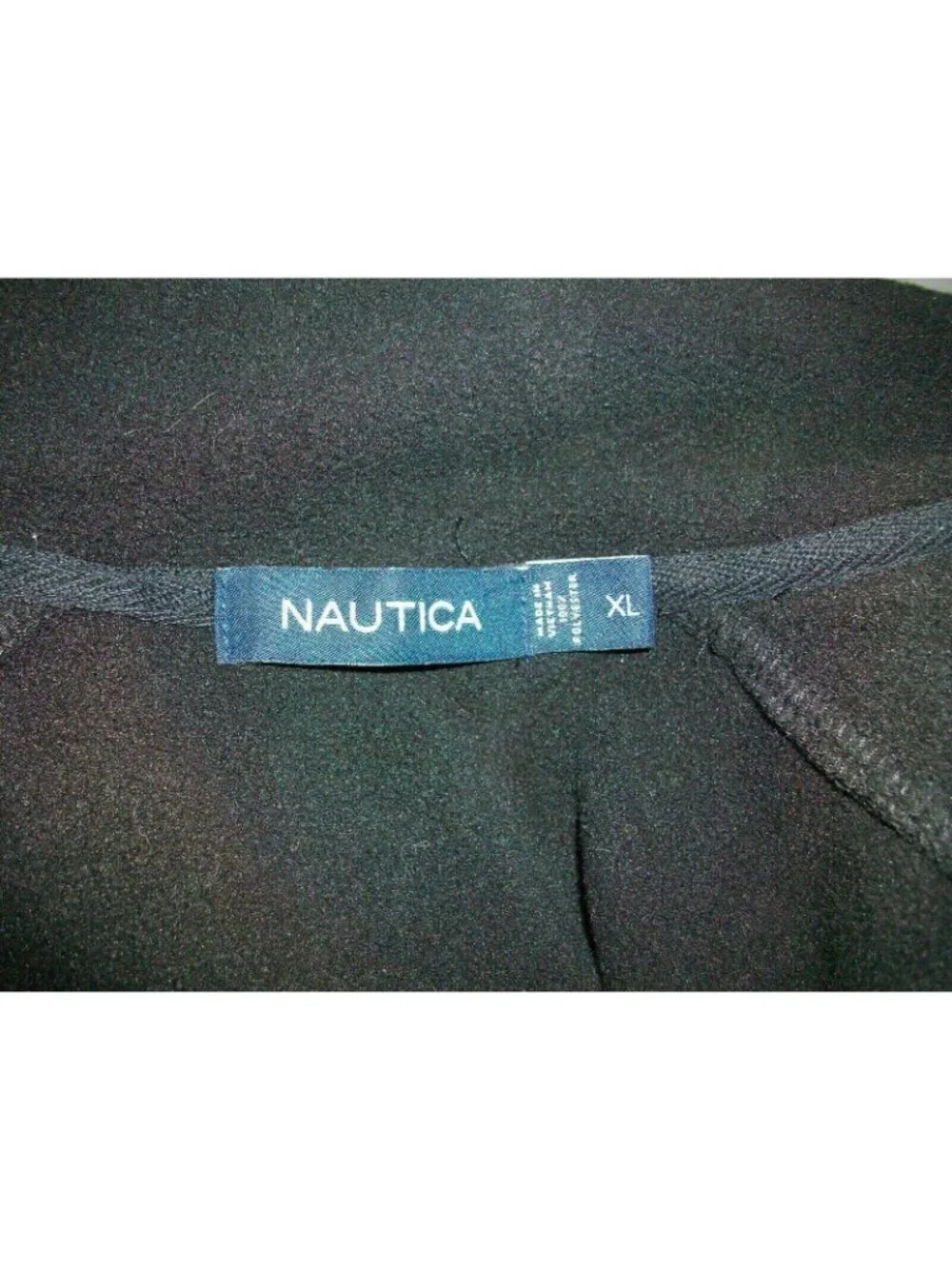 Nautica Mens Black Fleece Zip Jacket Light Stand Up Collar Fall Size XL Ex Large